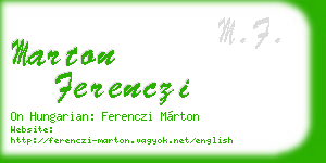 marton ferenczi business card