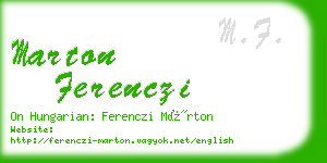 marton ferenczi business card